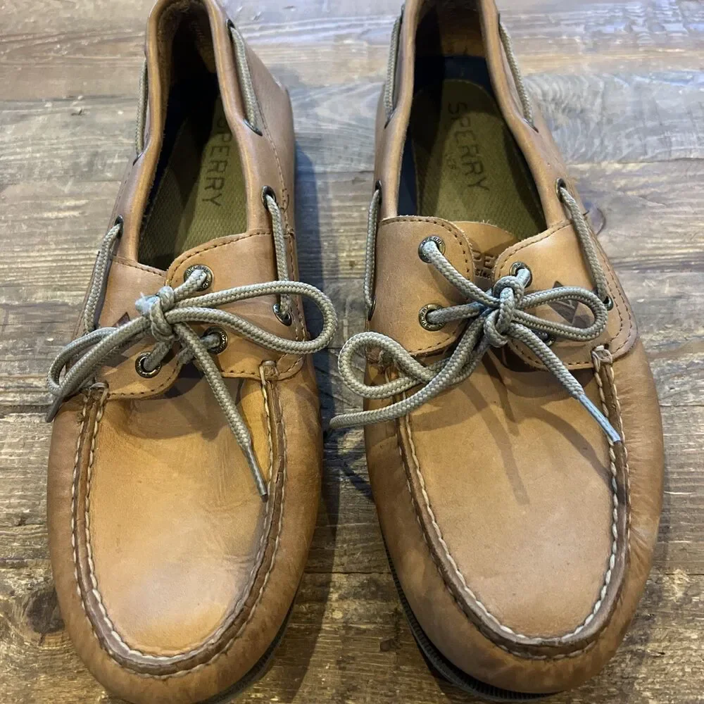 Sperry Top-Sider Boat Shoes Mens 11 BrownLeeward 2 Eye Leather Loafers 0777894
